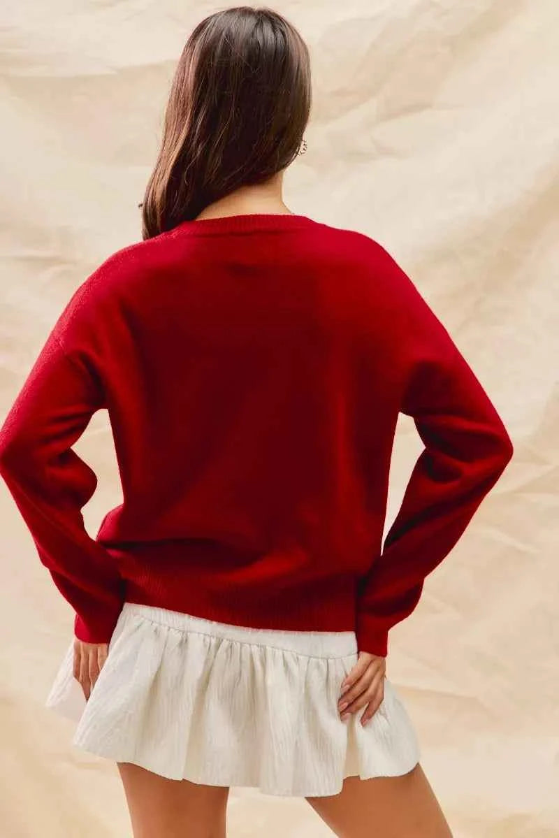 SO ME Teddy Bear With Check Ribbon Christmas Sweater 62000da72d834681b64b41b8a0f391cf-Max-Origin