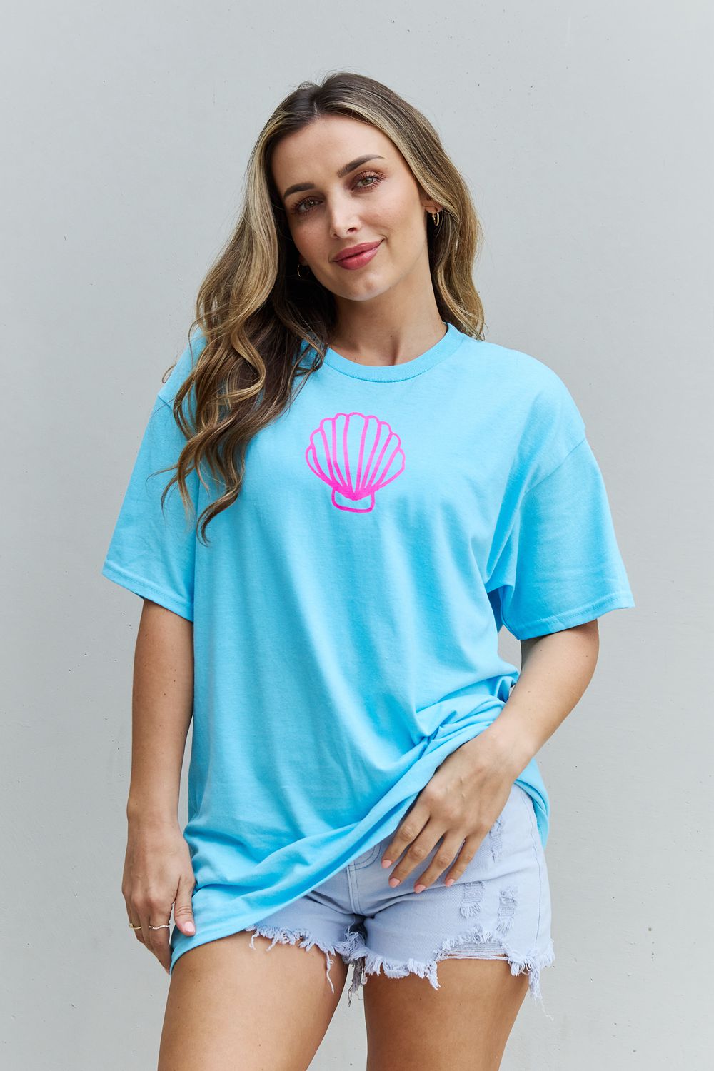 Sweet Claire "More Beach Days" Oversized Graphic T-Shirt Aqua 620c934733d549e99c84489d160672bc-Max