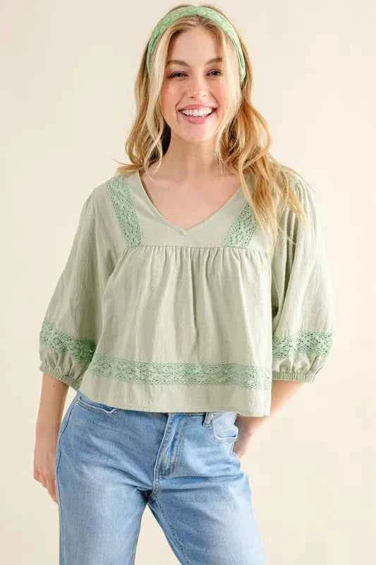 And The Why Lace Detailed V Neck Blouse Top 62424e85ae104ff99fe00b8edd338304-Max-Origin