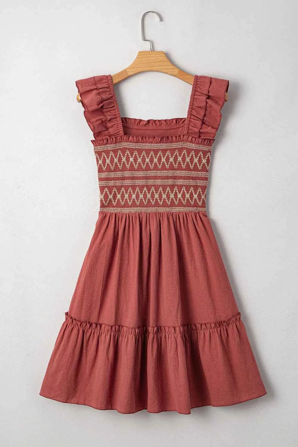 Ruffled Smocked Cap Sleeve Mini Dress 62ac006b-02f5-4c51-bf3b-f1da36402ac4-Max-Origin