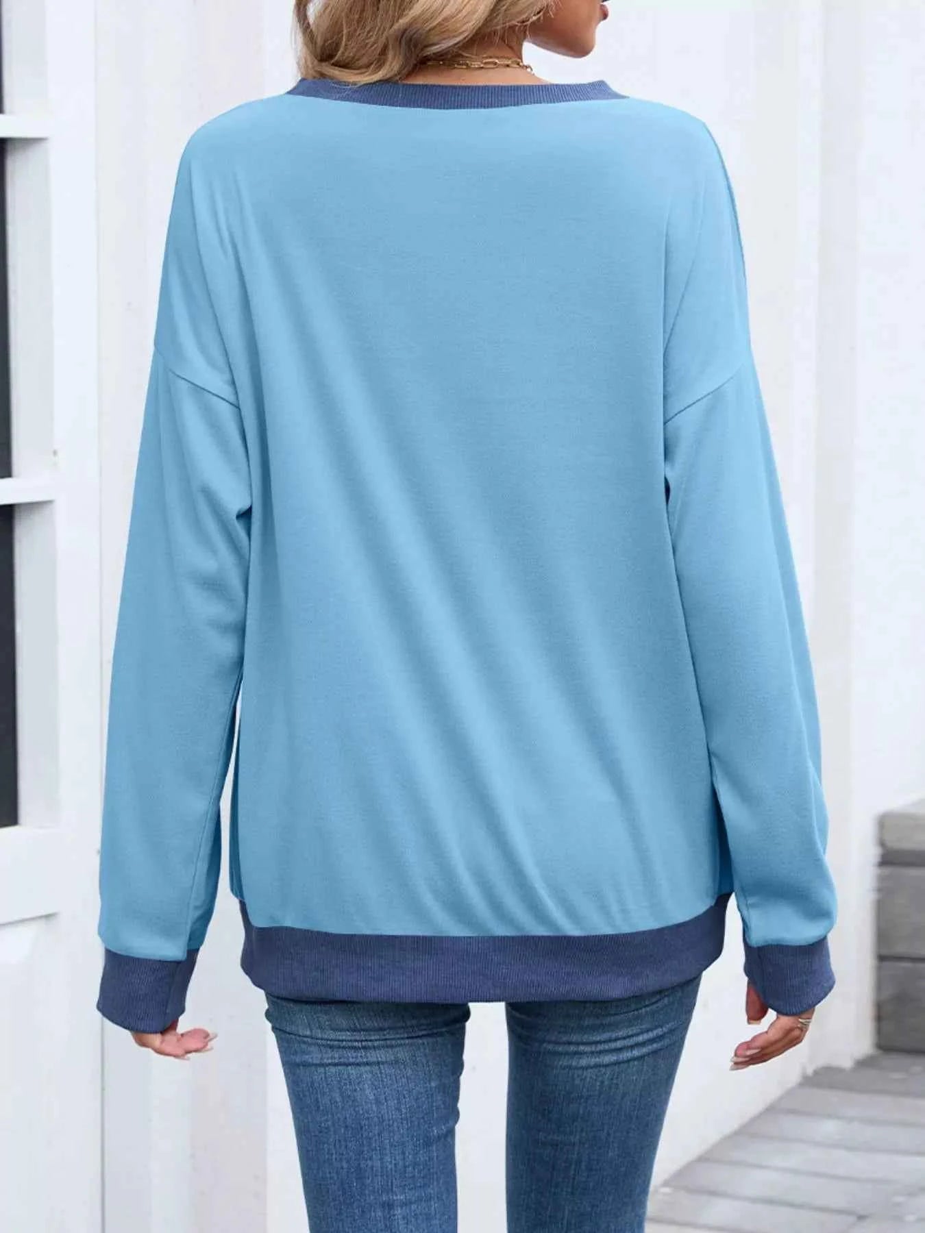 Contrast Trim Long Sleeve Sweatshirt 62ff554f-f529-4e56-a4ad-da1c5eb74f04-Max-Origin