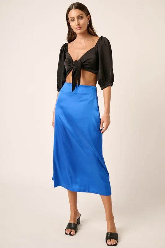 Mittoshop Side Slit Satin Midi Skirt Sapphire 63625579-5e7d-420c-9516-a11d7c875ce1-Max