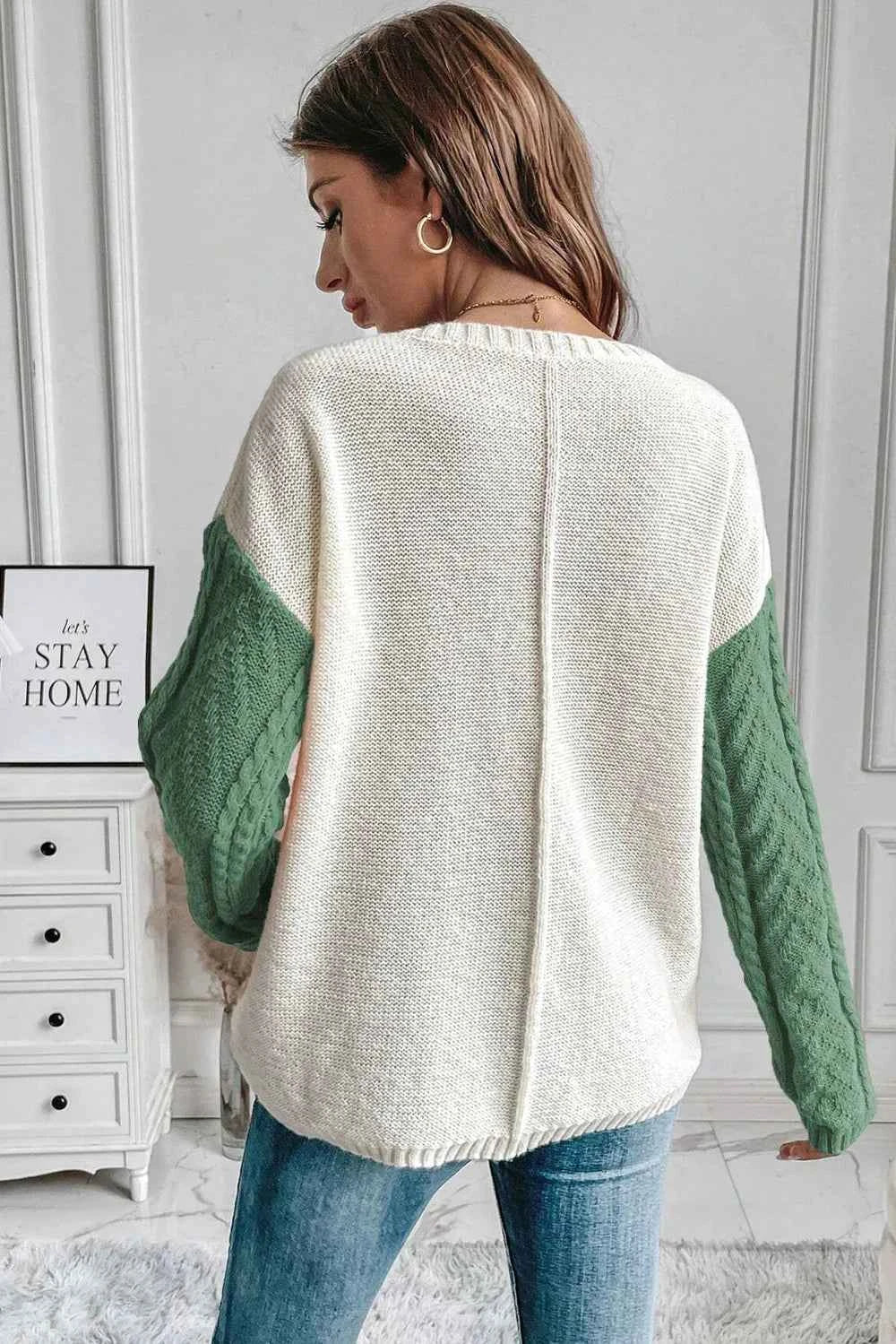 Double Take Full Size Color Block Drop Shoulder Sweater 63659a8c-a478-42ff-90c5-07f2f3ccae1d-Max