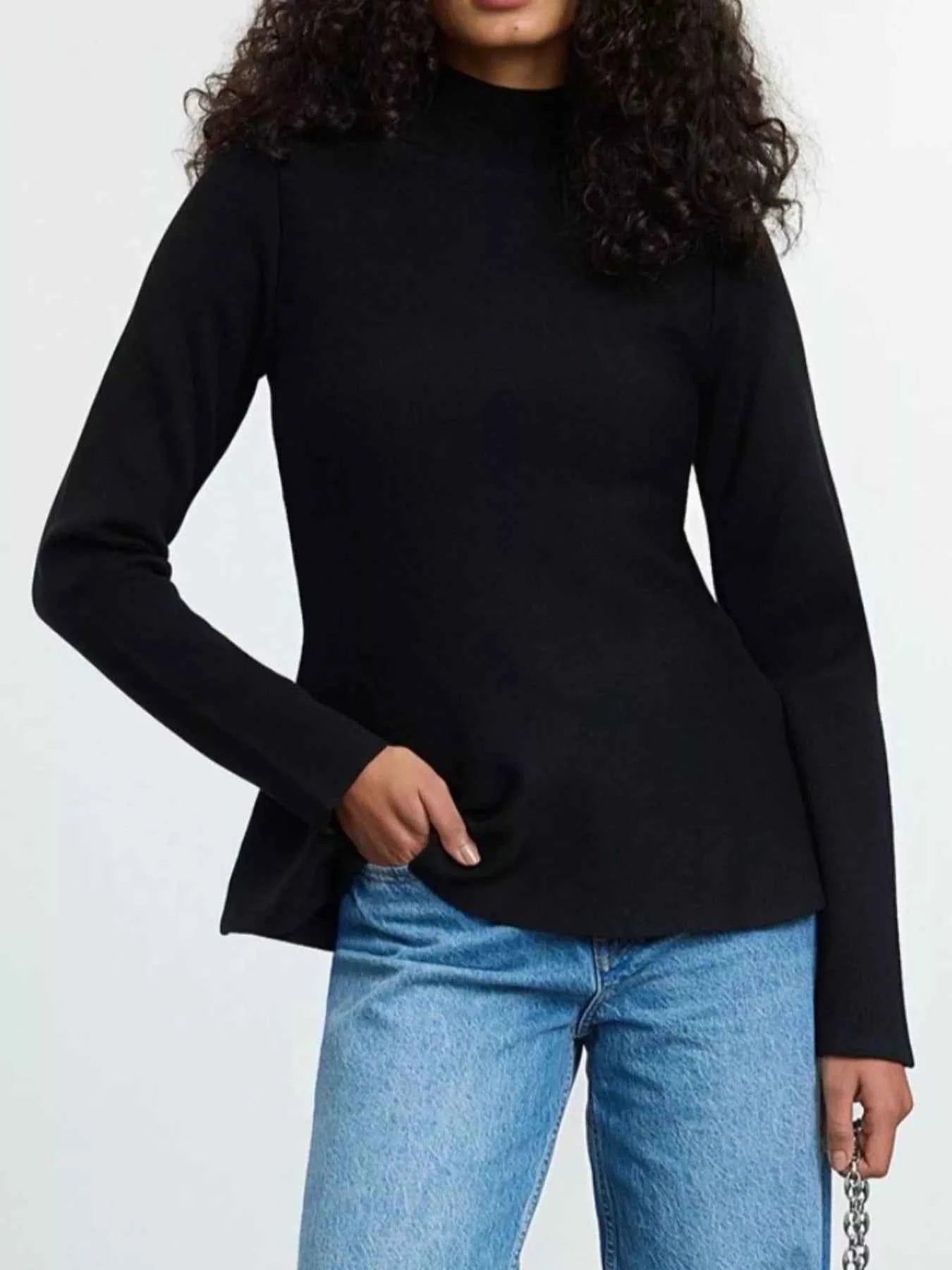 Mock Neck Long Sleeve Sweater 638fec2f-b77d-4e35-8903-3819da6977ad-Max-Origin