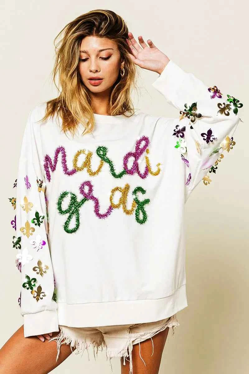 BiBi Fleur De Lis Sleeve Mardi Gras Pullover OFF WHITE 63ef11b187b04c40ab153fde3a089eef-Max-Origin