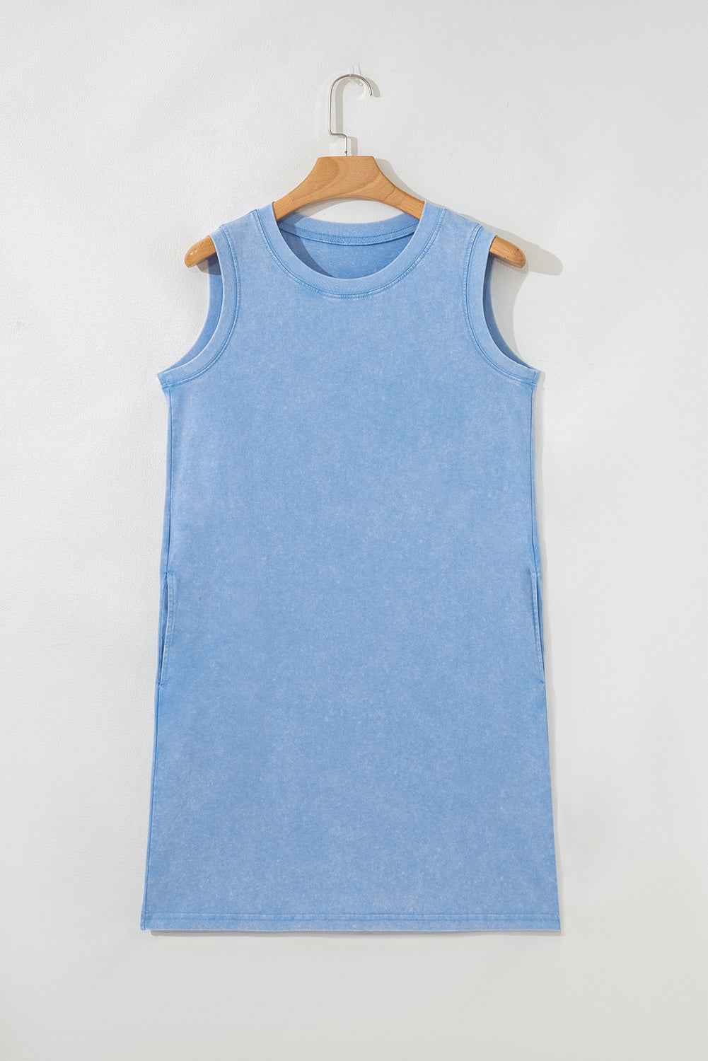 Beau Blue Mineral Wash Pocket Tank Mini Dress 643d278e4361051a