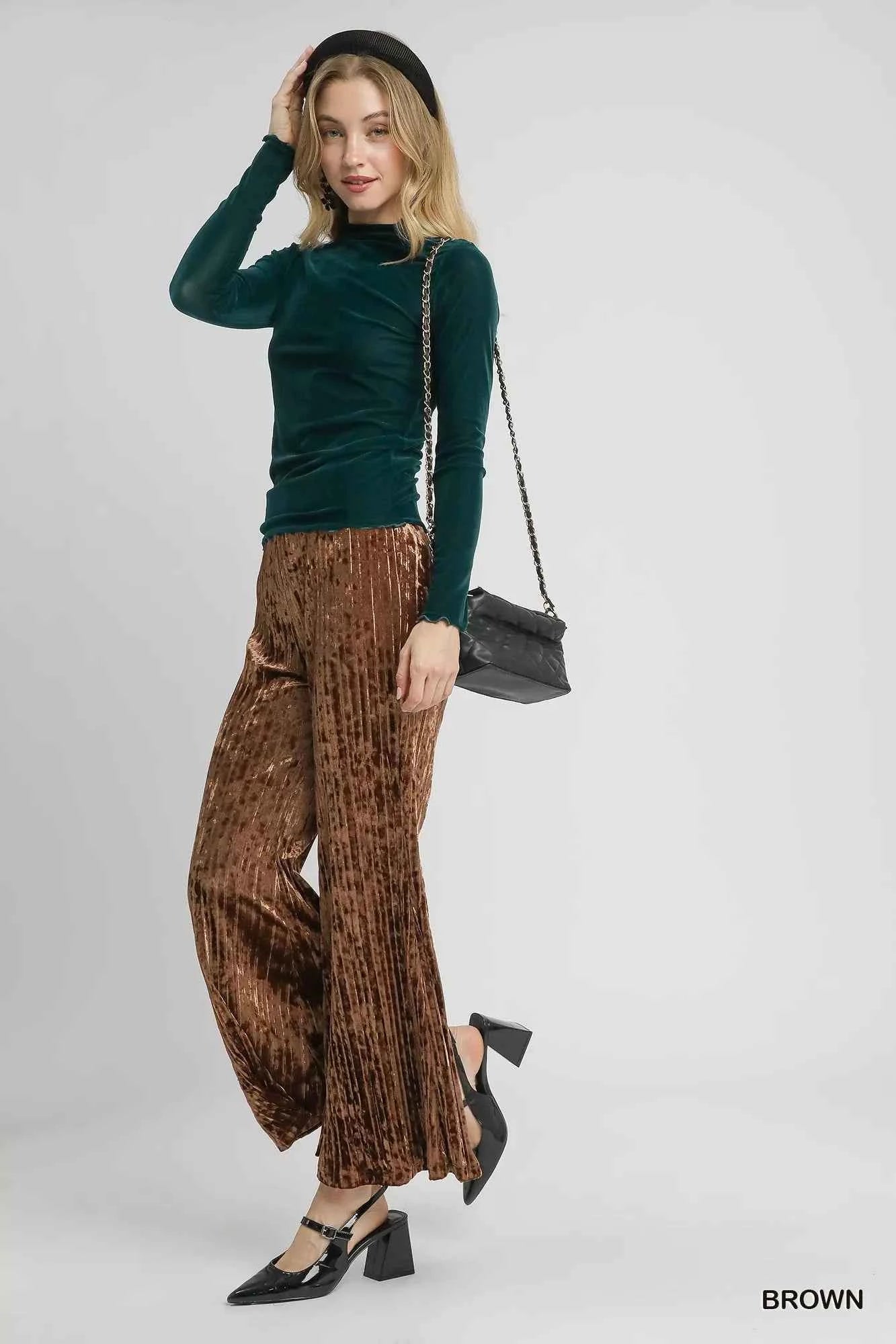 Umgee Velvet Pleated Wide Leg Pants 64757dea-a192-4a24-a8e7-c0846d90ee6b-Max-Origin