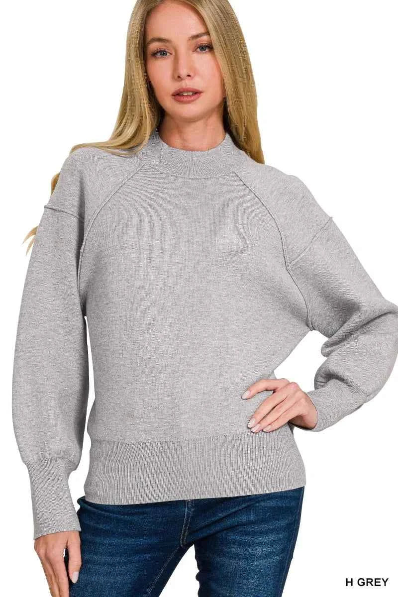 Zenana Viscose Mock Neck Exposed Seam Sweater 64ce2003fc764072923dbc8efb8a3c4f-Max-Origin