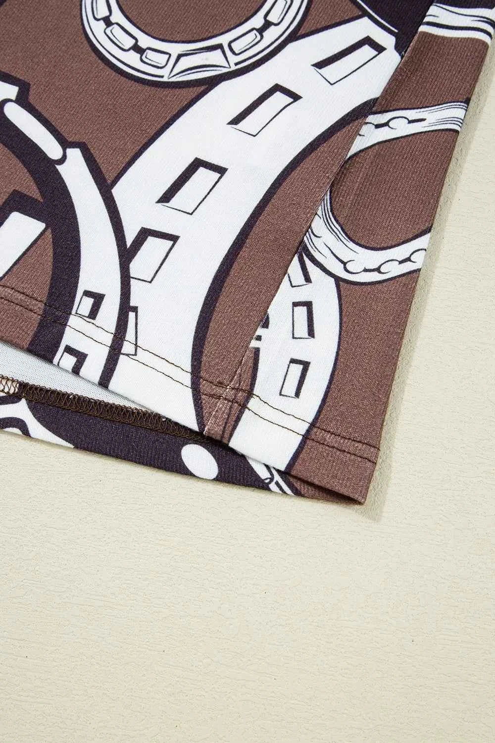 Printed Round Neck Short Sleeve T-Shirt 65163f14-b03a-4196-85f2-44a7c7767fe7-Max-Origin