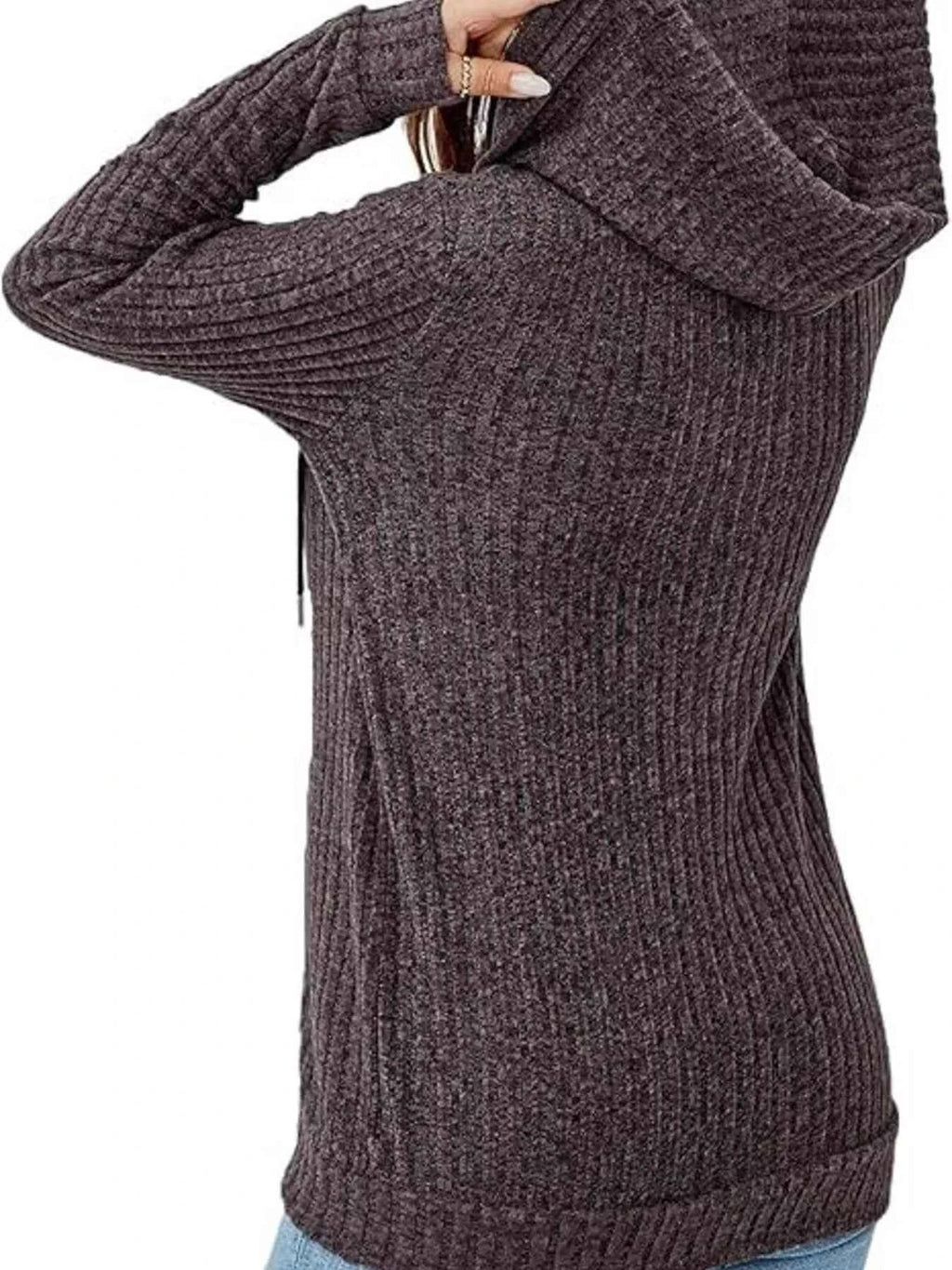 Ribbed Zip Up Hooded Outerwear 652149bf099e4963be8d3848dea6c718-Max-Origin