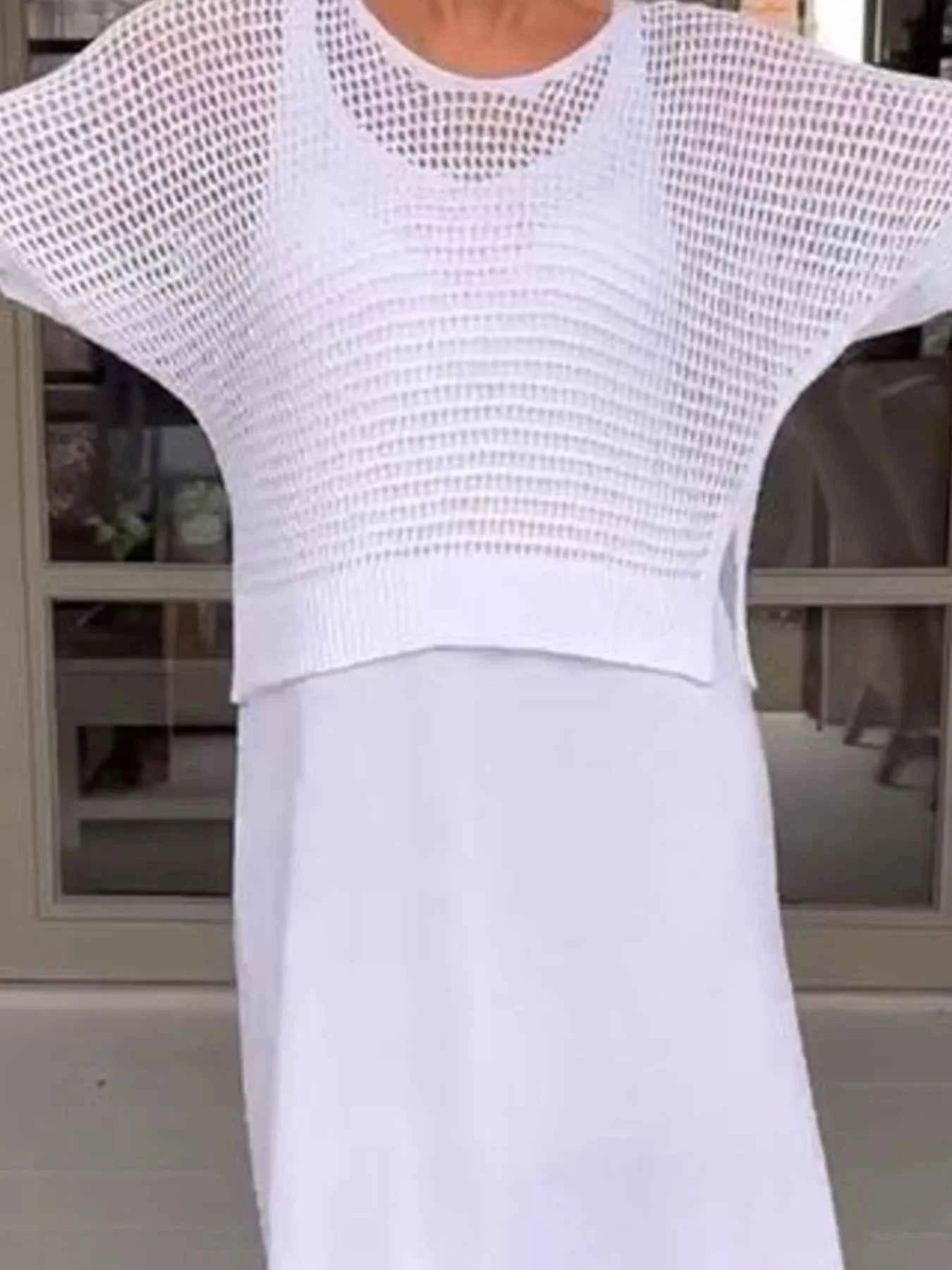 Full Size Openwork Knit Cover Up and Dress Set Plus Size 65efe53c-7fa9-4d94-ac6f-0a6d127844e5-Max-Origin