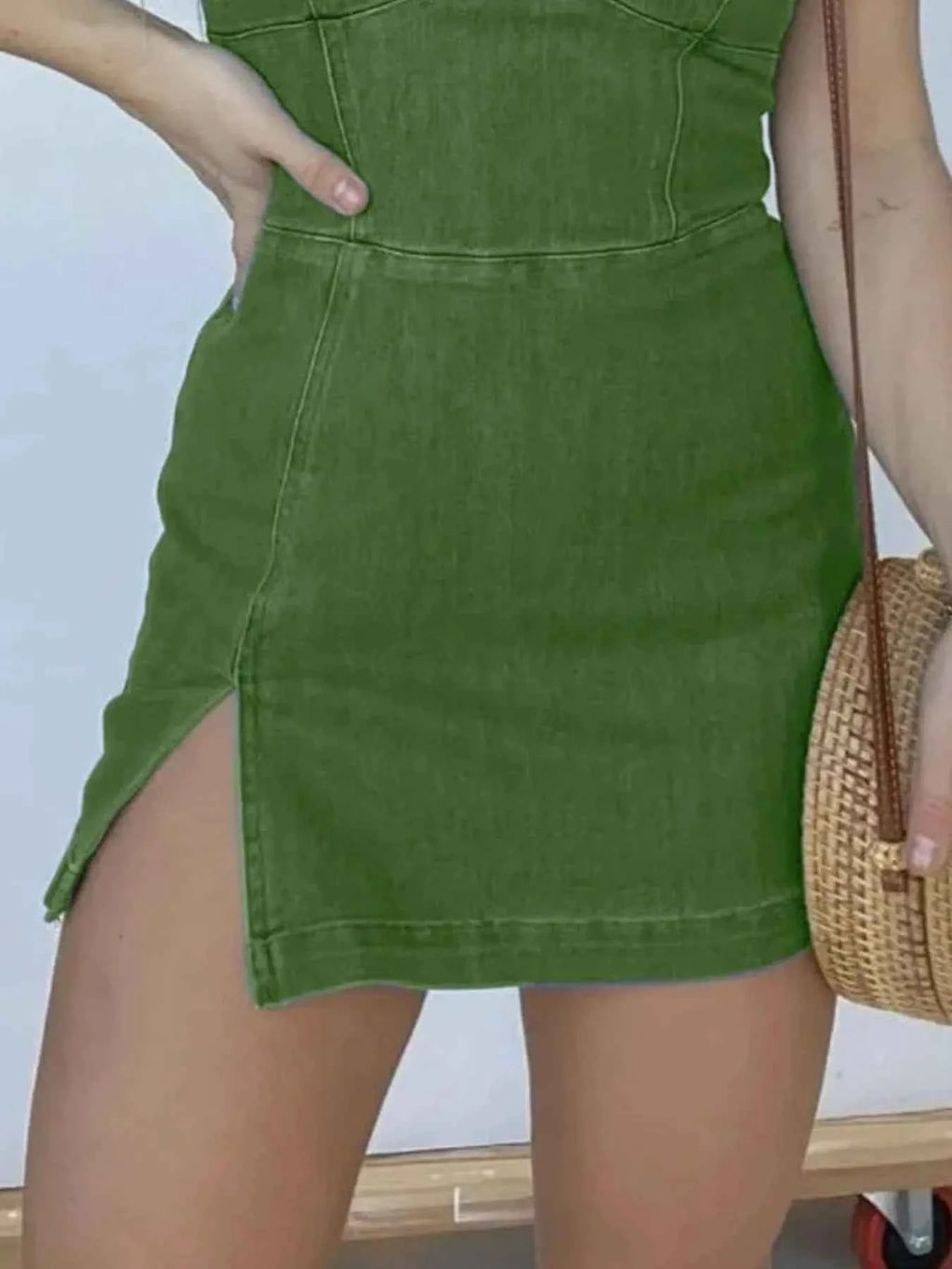 Full Size Slit Square Neck Denim Dress Plus Size 6658d944-fd49-4ce4-80b8-e6c94f73773c-Max-Origin