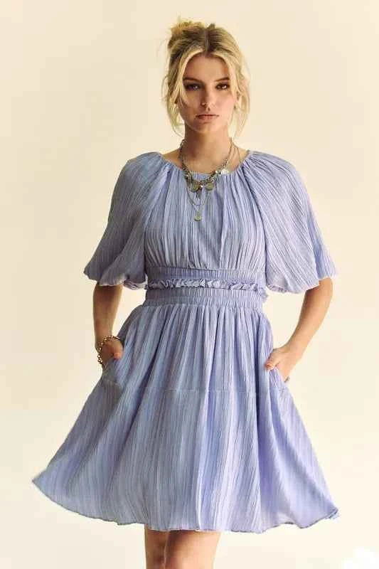 Davi & Dani Back Button Puff Sleeve Mini Dress 668d0f57b4f442e78773f15e383ec5bc-Max-Origin