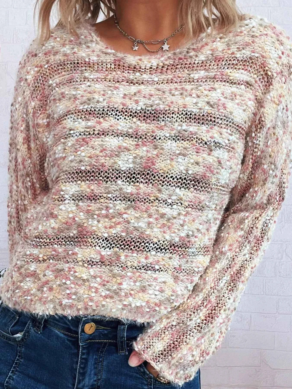 Round Neck Long Sleeve Sweater 66c44c6cbe9a404aad47e06dff53f165-Max-Origin