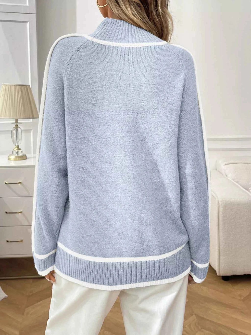 Contrast Trim Turtleneck Long Sleeve Sweater 66e94f858e7c4144af9266fa1ffd6c17-Max-Origin