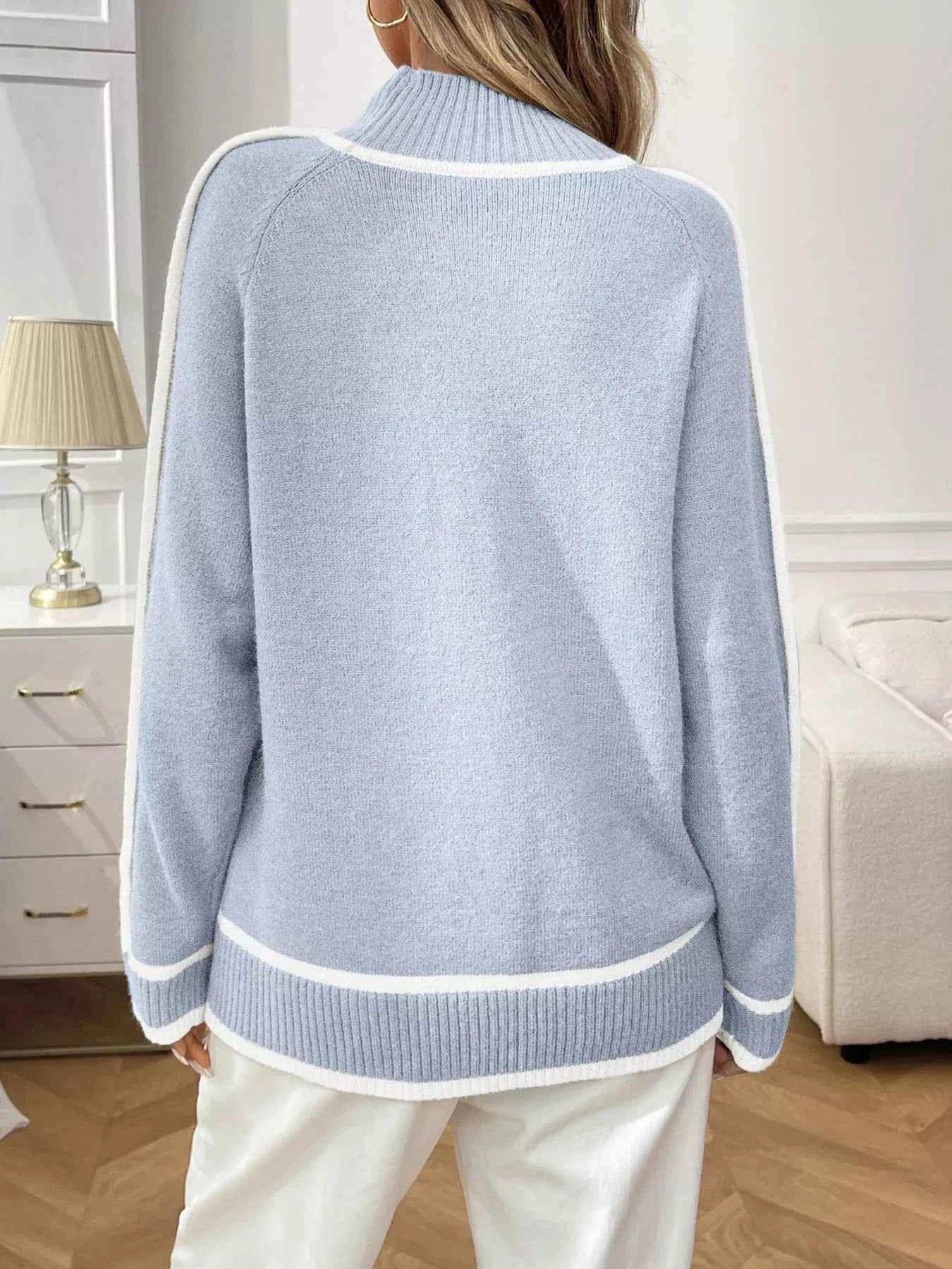 Contrast Trim Turtleneck Long Sleeve Sweater 66e94f858e7c4144af9266fa1ffd6c17-Max-Origin