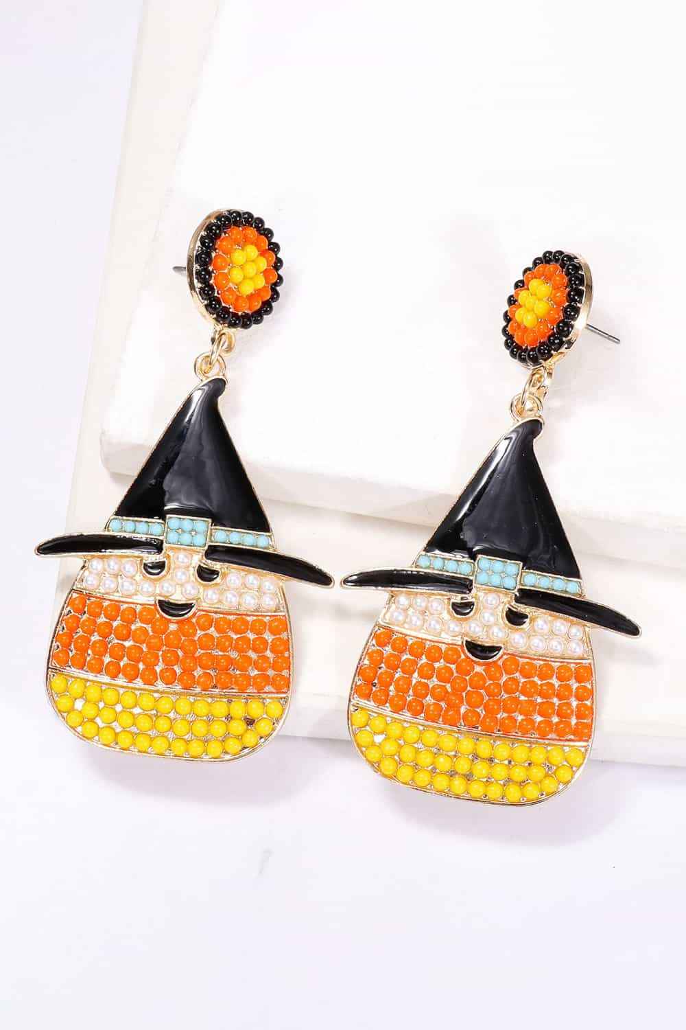 Witch's Hat Shape Synthetic Pearl Dangle Earrings 6739e8af44964e18bcbb88bc57e2761c-Max