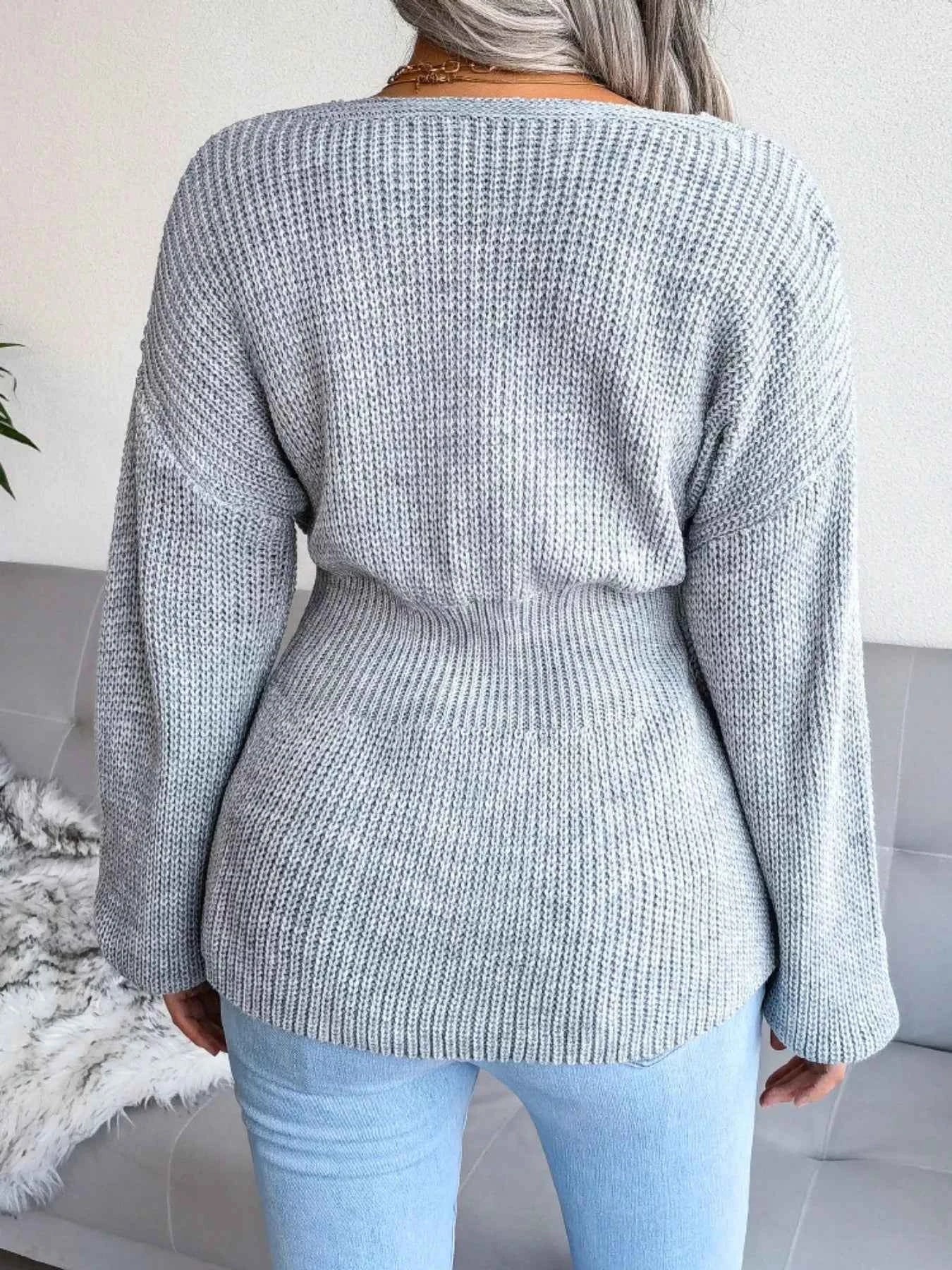 V-Neck Dropped Shoulder Sweater 6773004b-e2e3-45d6-ba4c-24bdd4f1671a-Max-Origin