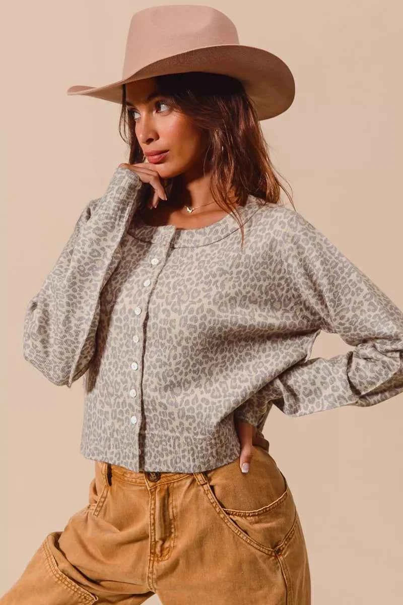 SO ME Two Tone Leopard Vintage Print Button Up Cardigan 67848e16712e4365a749259d385a7c9f-Max-Origin
