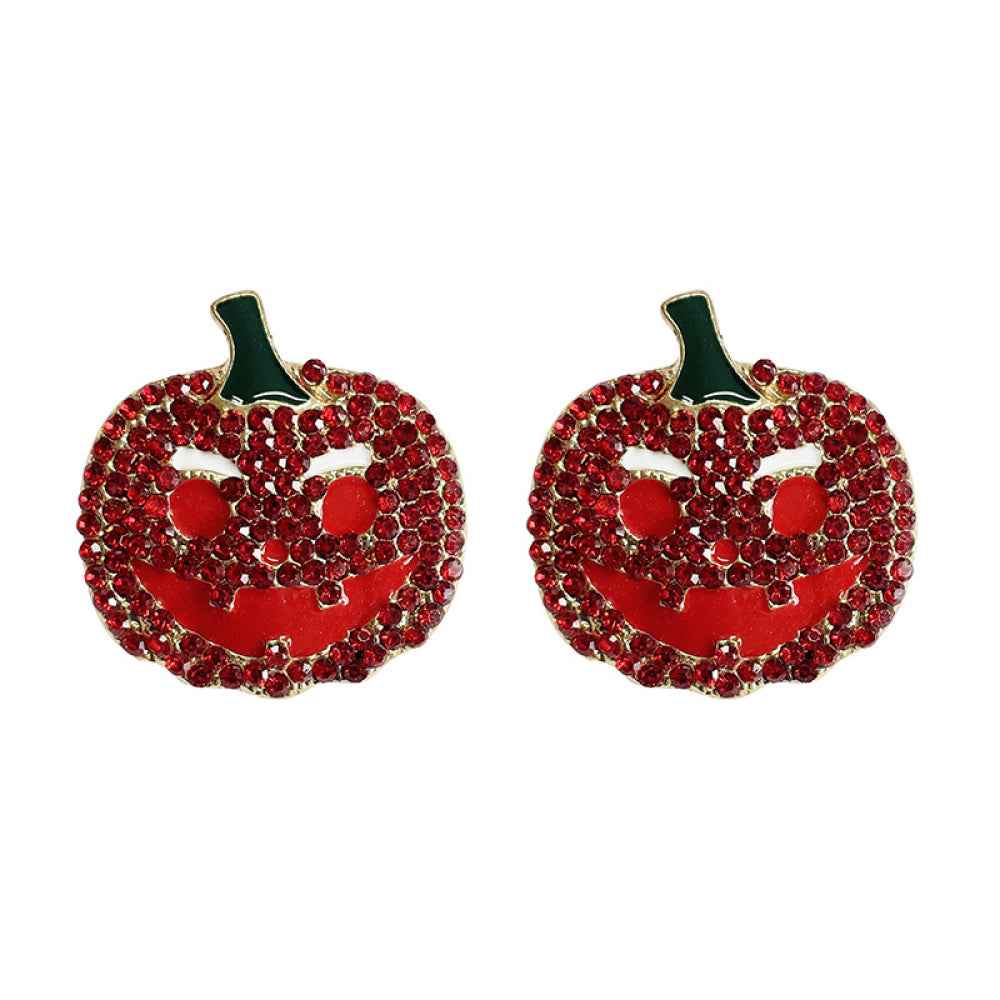 Demon Pumpkin Rhinestone Alloy Earrings Deep Red One Size 67926d0678614afeb55c37fdecff6f73-Max