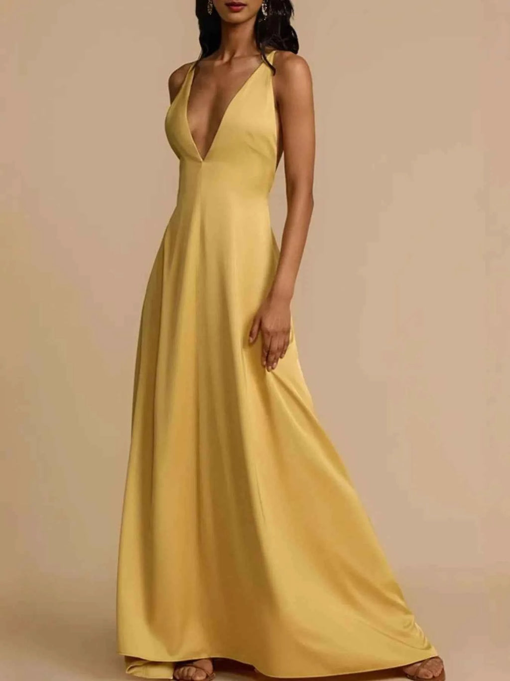 Deep V-Neck Maxi Dress Gold 67d9c1d6-3009-4430-b25b-fa99d17c2b0d-Max-Origin