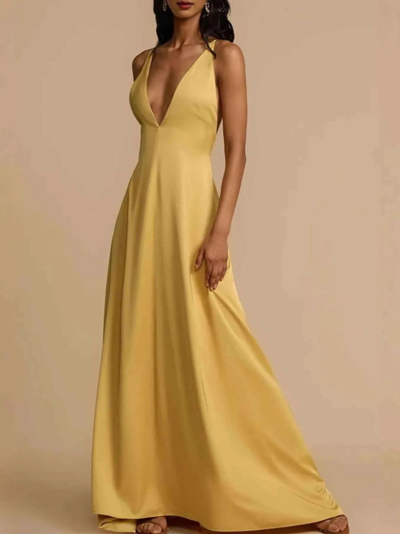 Deep V-Neck Maxi Dress Gold 67d9c1d6-3009-4430-b25b-fa99d17c2b0d-Max-Origin