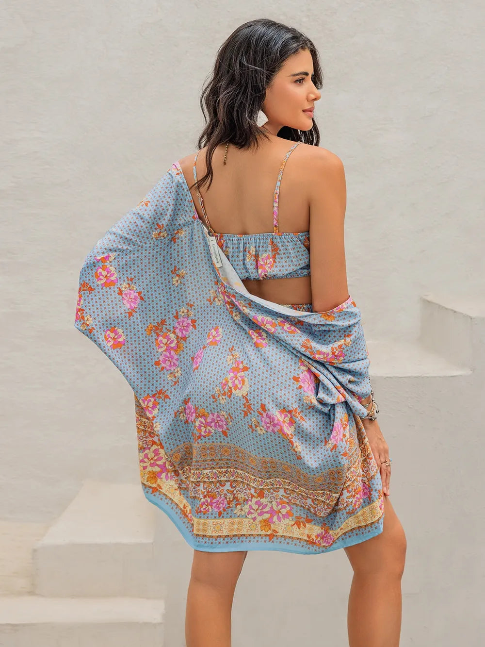 Printed Bra, Shorts and Cover Up Three-Piece Set 67da7dca-7ad6-4a74-838e-ba4b5f51ee63-Max