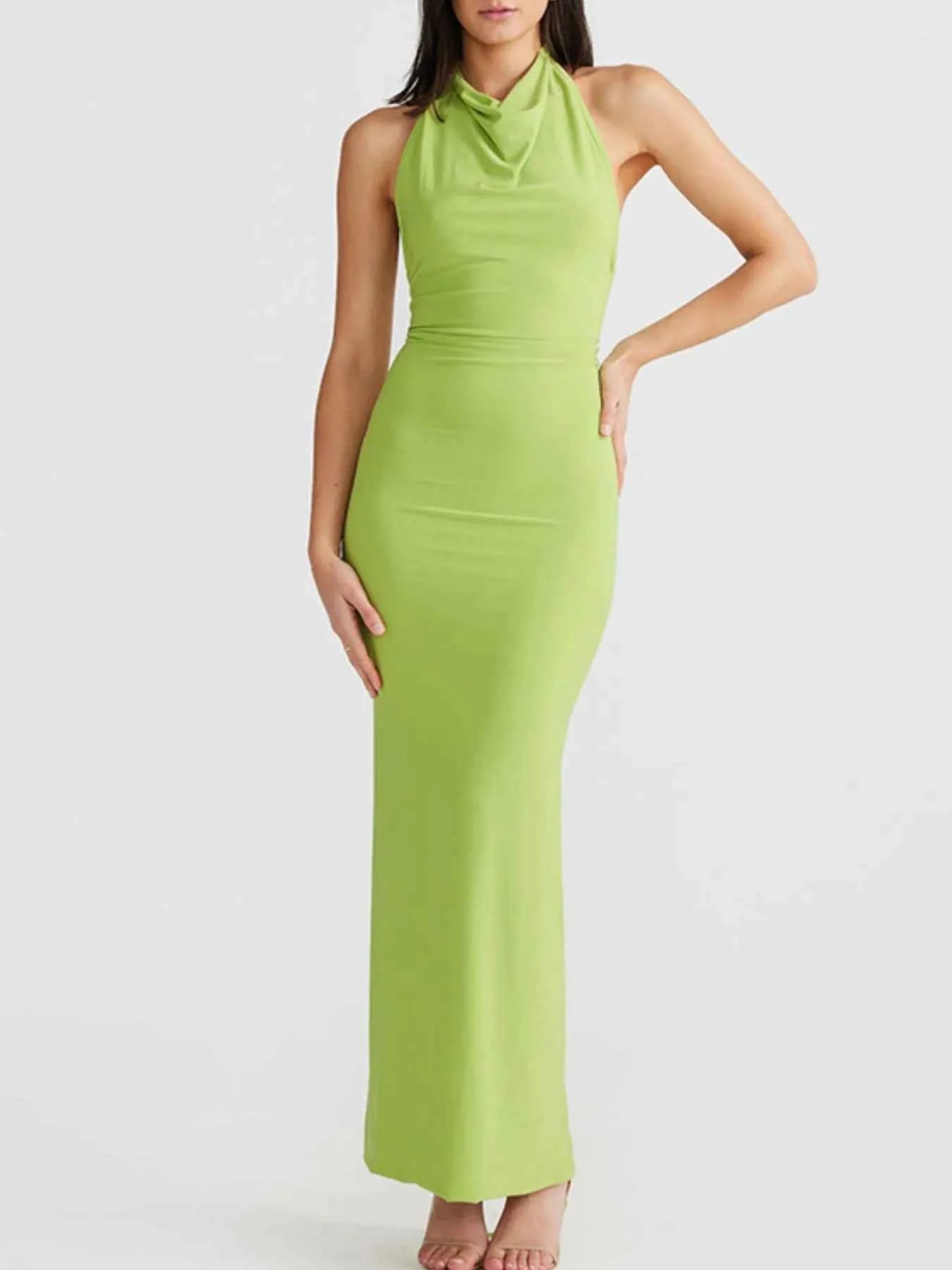 Backless Slit Sleeveless Bodycon Maxi Dress Green 67e77eae-a761-4faf-9035-7c31ddb3a0a7-Max-Origin