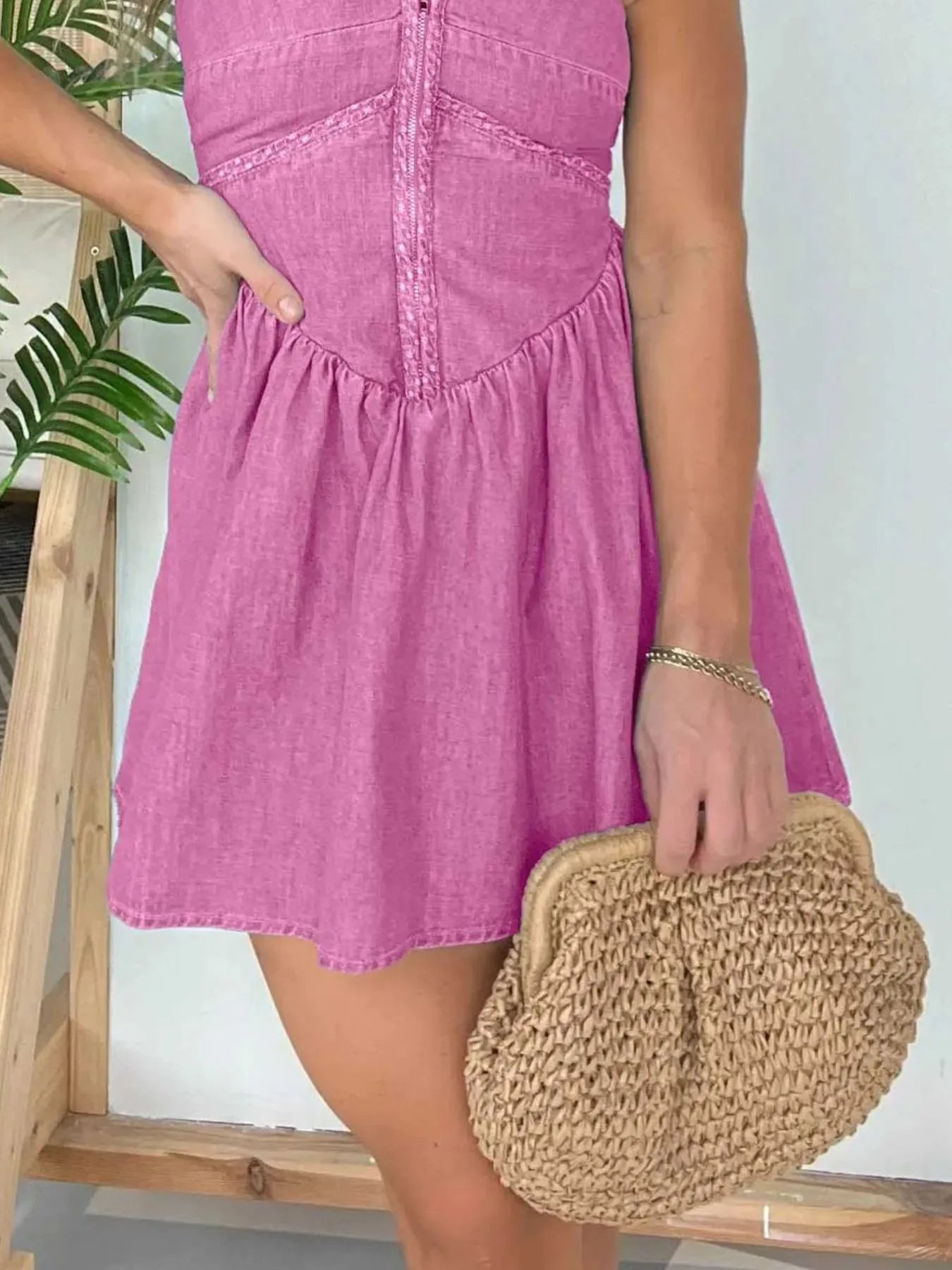 Full Size Lace Up Halter Neck Denim Dress Plus Size 68218254-14b5-47ef-b301-560a2cfd39f0-Max-Origin