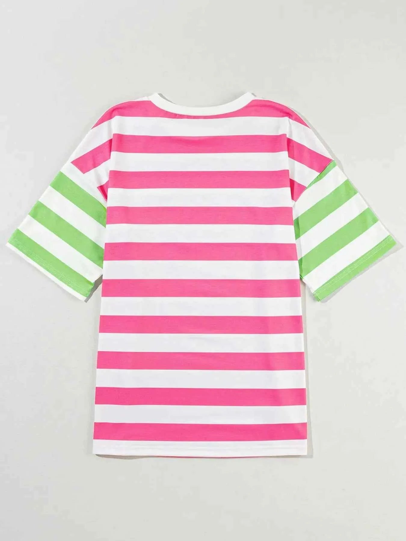 Striped Oversized Short Sleeve T-Shirt 6888b431-7954-4378-8fcf-a9b1b59f4ef8-Max-Origin