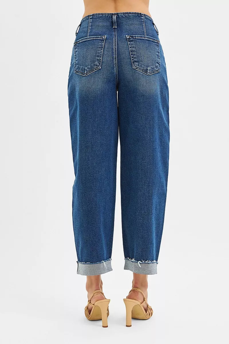 RISEN High Rise Fit Barrel Cuffed Jeans 6889bde6fb9b4053a2ae7c9bc99cb6f8-Max-Origin