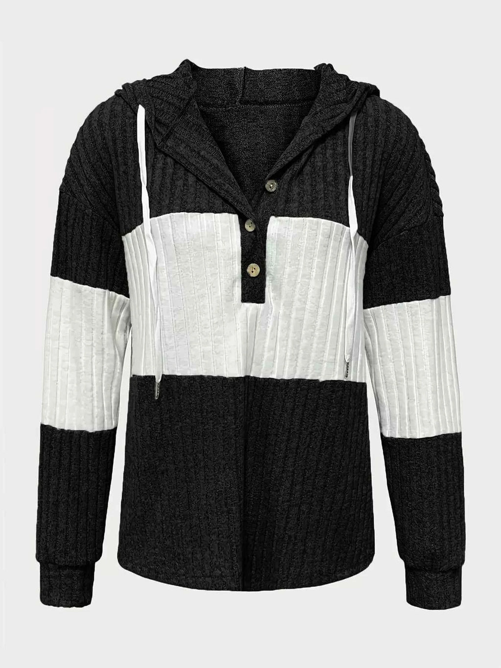 Color Block Drawstring Long Sleeve Hoodie 689559b3-2a7d-4b75-a7ff-244b185175d8-Max-Origin