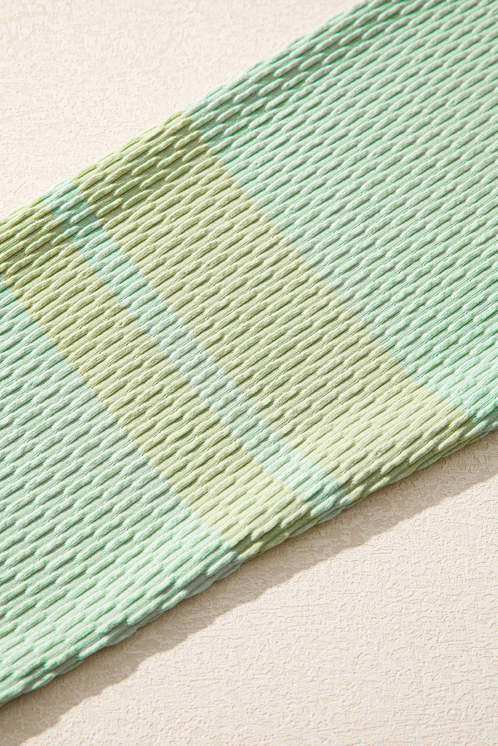 Meadow Mist Green Textured Colorblock Sleeve Henley Sweatshirt 692187f57957ac41