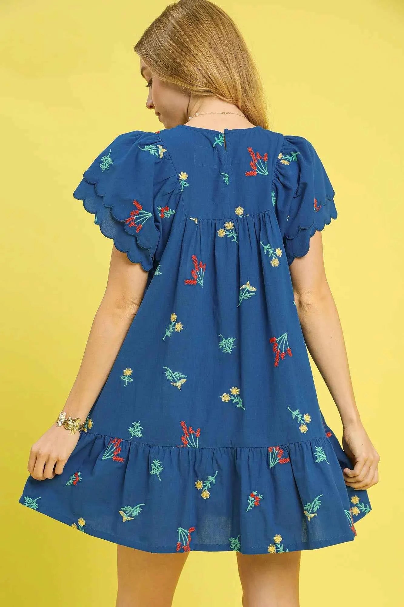 Umgee Floral Embroidered Short Sleeve Mini Dress 69b19f35-231a-4d6a-a4ac-5753f7e9a5c0-Max-Origin