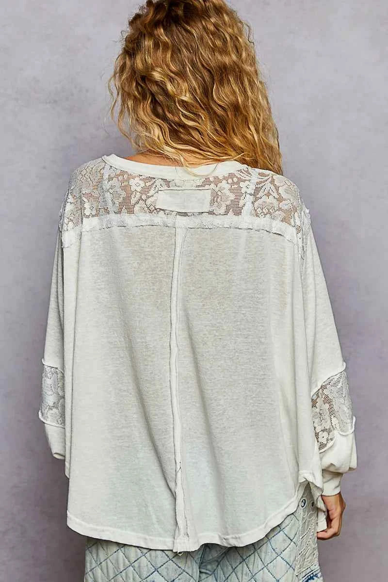 POL V-Neck Long Sleeve T-Shirt with Lace Detail 6a4b7fc5-b024-4dce-a76b-6276e93e5dd4-Max-Origin