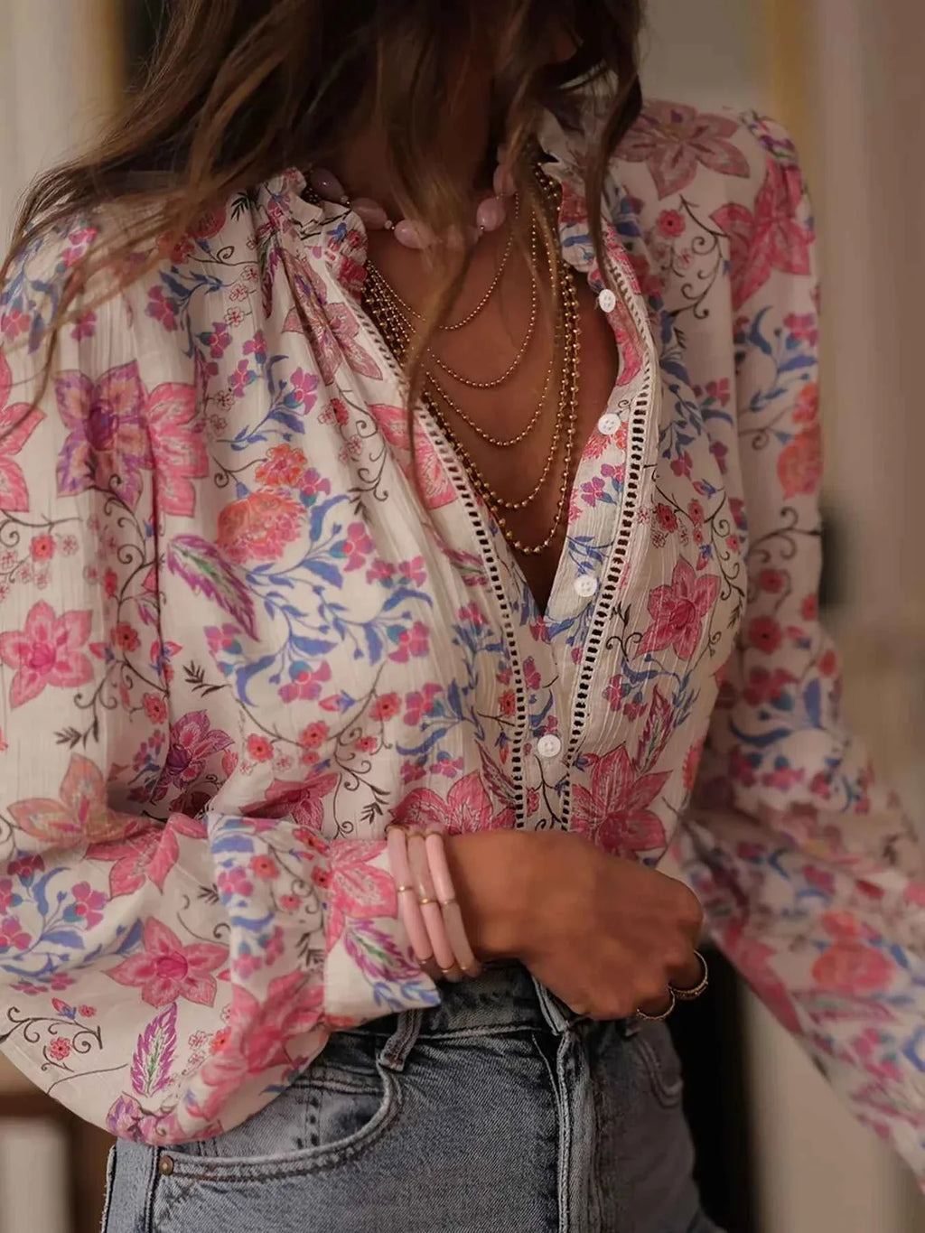 Floral Print Button Up Shirt 6a88d7d94a364c8abaf90f059baf6624-Max-Origin
