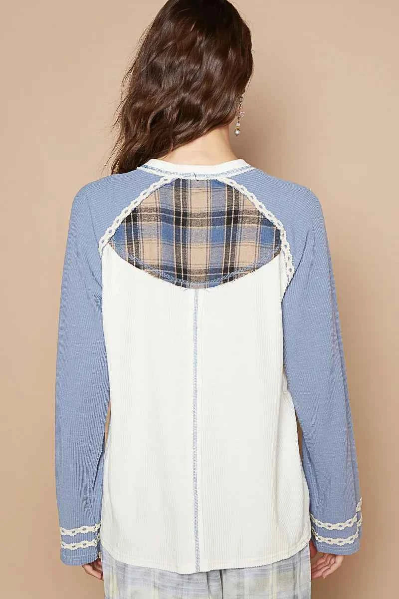 POL Plaid Number 06 Raglan Sleeve T-Shirt 6aa65977-cc20-41b5-b2e6-c114e80150b7-Max-Origin