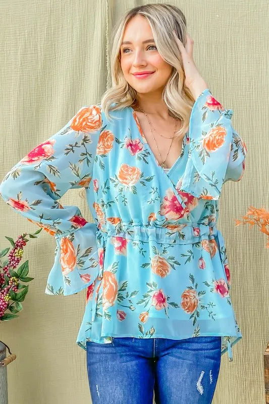 And The Why Floral Print Draw String Bell Sleeve Top 6ac96400ba6f43eda08f581e06efaaf1-Max-Origin