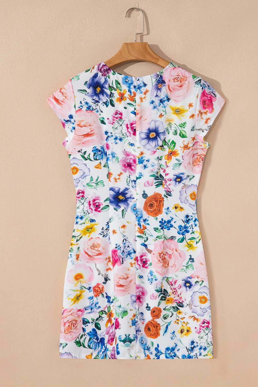 Sky Blue Vibrant Floral Print Cap Sleeve Mini Dress 6ac999ab2e649cd4-_5