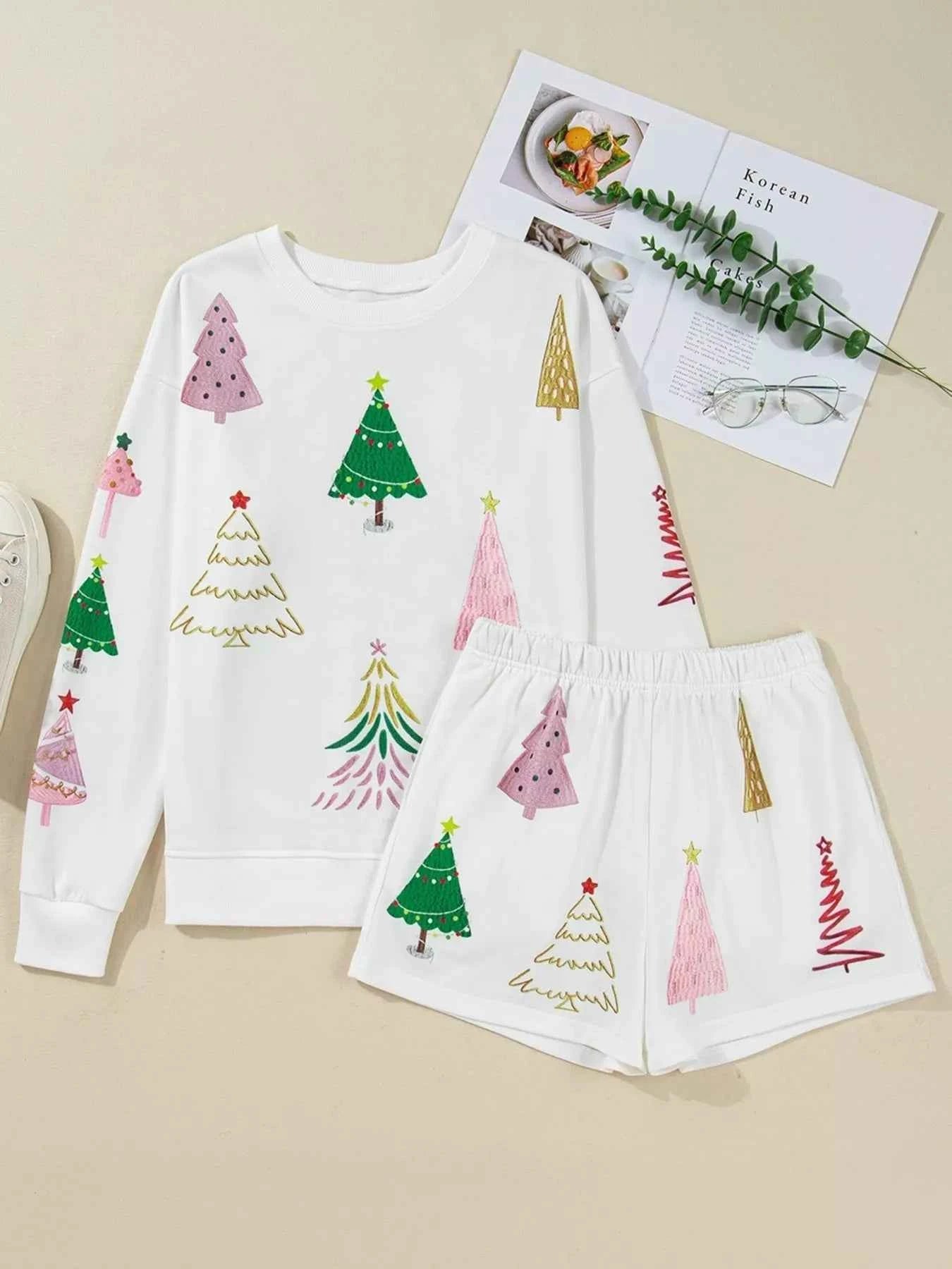 Christmas Tree Round Neck Top and Shorts Set 6b0cdd969b704cde91a5ac5757ac2e59-Max-Origin