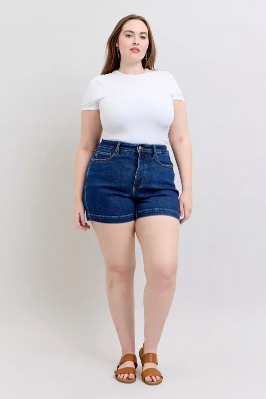 Judy Blue Full Size High Waist Tummy Control Denim Shorts Plus Size 6b712936-e50c-42b9-9454-818c8e065ed6-Max-Origin