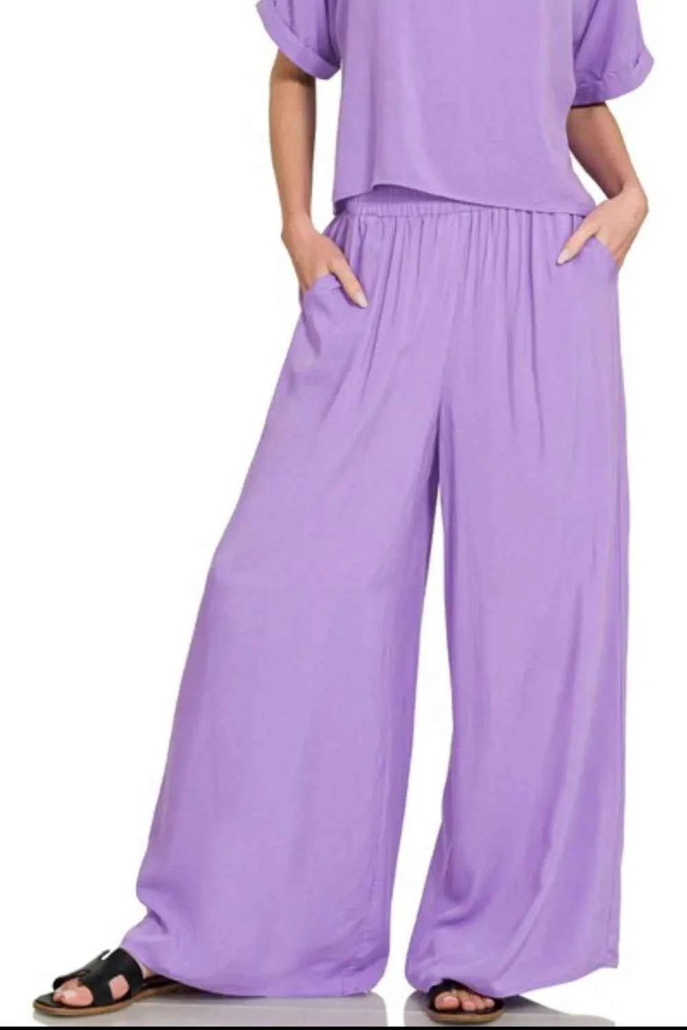 Zenana Round Neck T-Shirt and Wide Leg Pants Set 6b8c7fc7-63ef-4628-bd37-5bad901984eb-Max-Origin