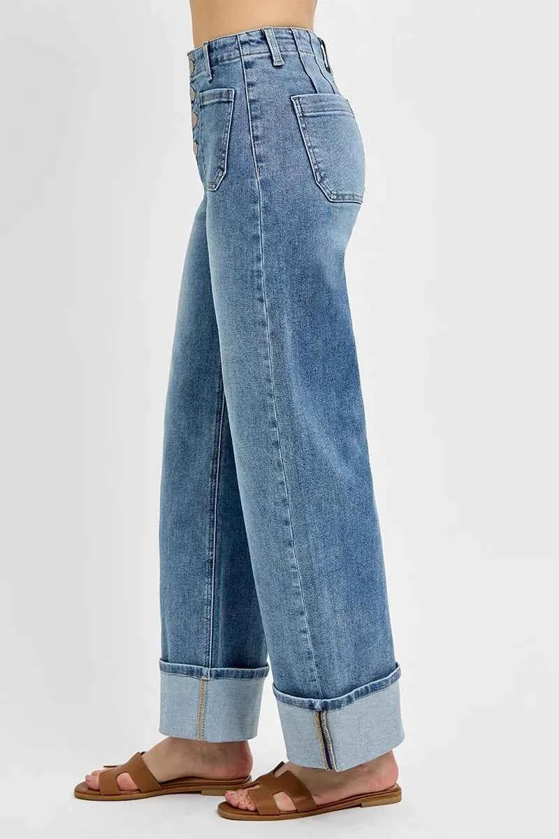RISEN High Rise Ankle Wide Button Patch Pocket Cuffed Jeans 6bbf7d02c4354adf984cc437711a2266-Max-Origin