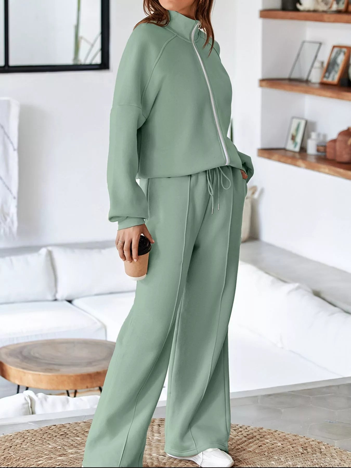 Drop Shoulder Zip Up Jacket and Drawstring Pants Active 2pcs Set 6bc5c650-d7aa-43f0-b32e-39c0477fc9dd-Max-Origin