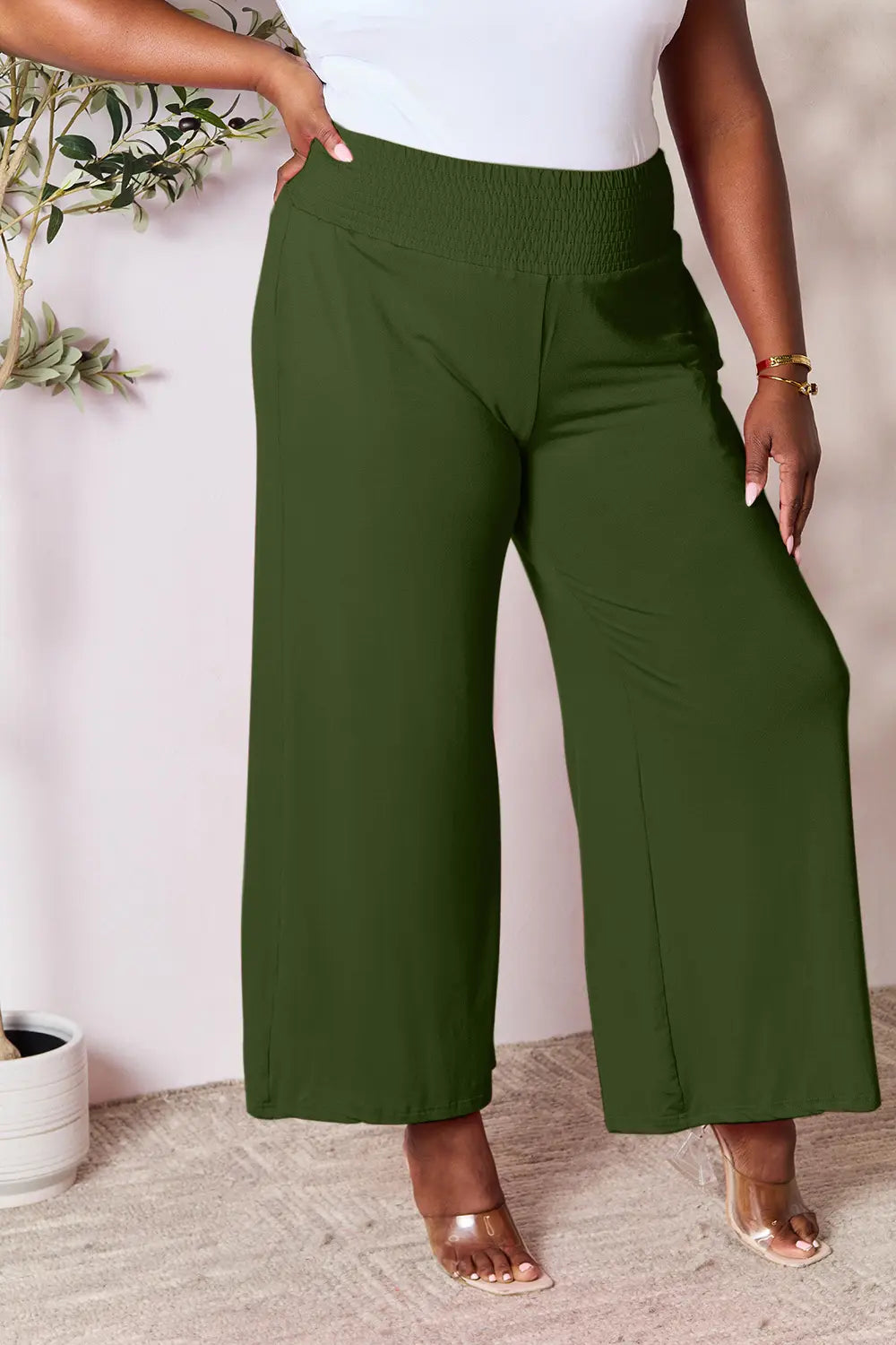 Basic Bae Full Size Smocked Wide Waistband Wide Leg Pants 6bd0618027a14eaf855ad0b80cd07064-Max