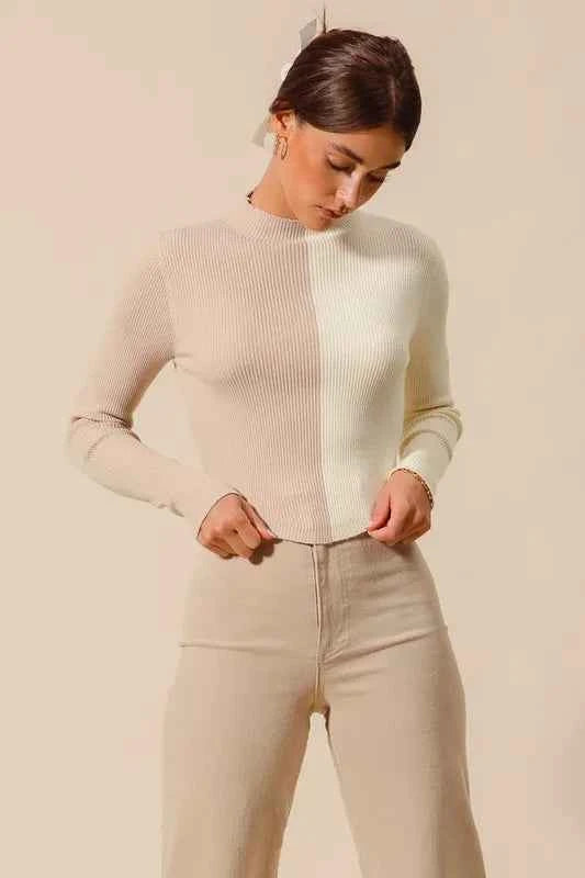 SO ME Color Block Fitted Crop Sweater Top 6bd741f002ff40128066ec4b0bc3e37f-Max-Origin