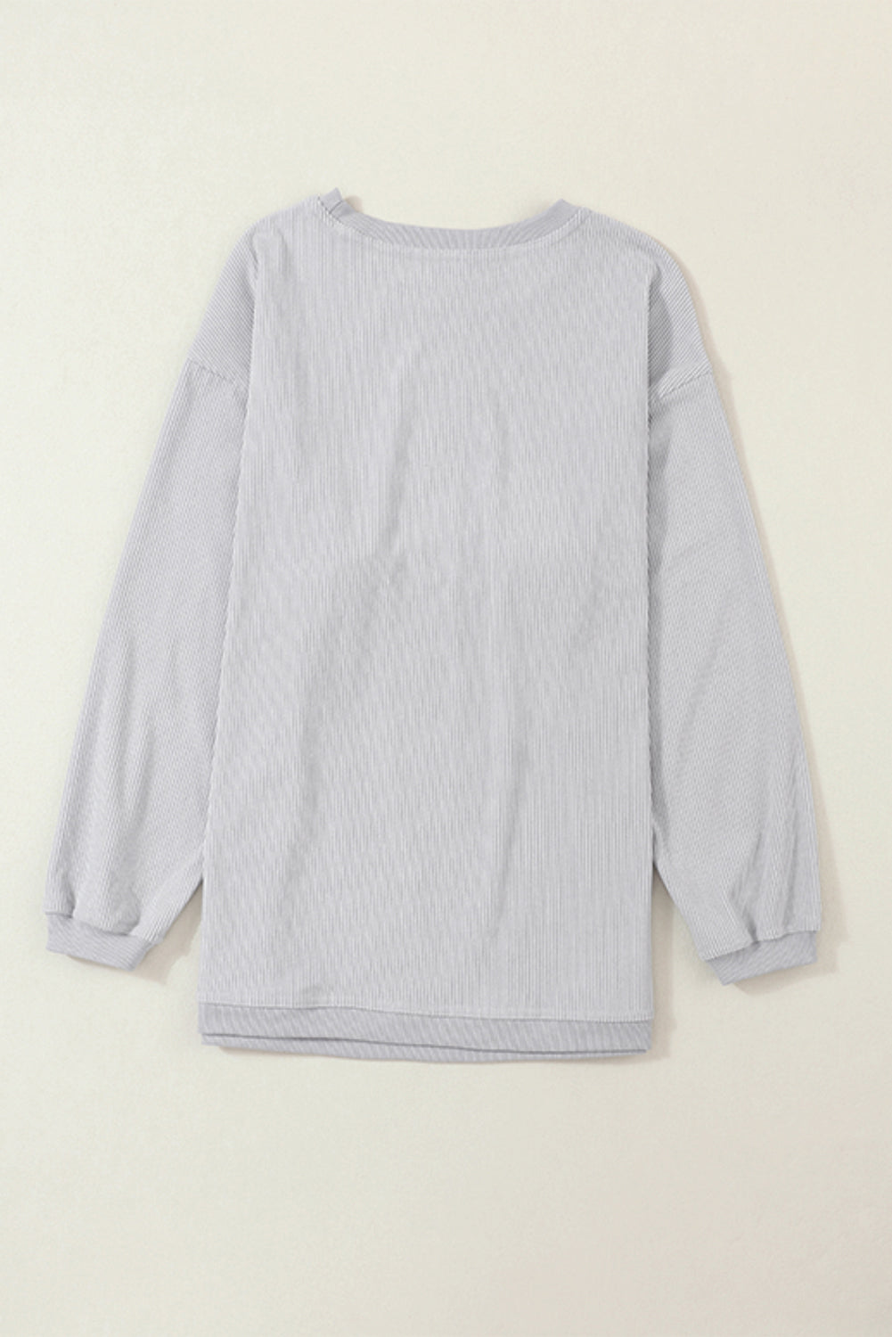 White Drop Shoulder Rib Knit Oversized Sweatshirt 6bea5505fd4266a7