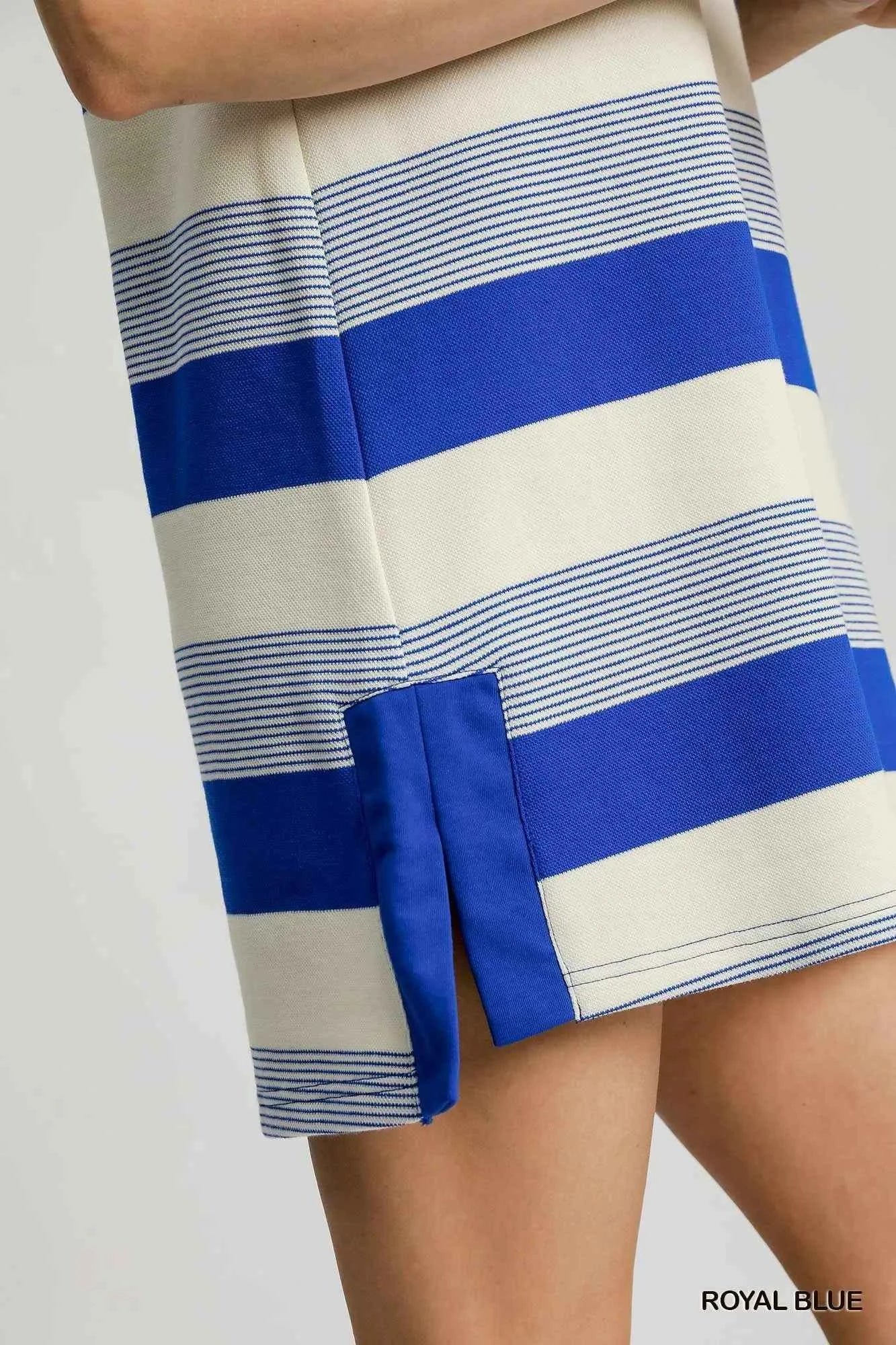 Umgee French Terry Side Slit Striped Mini Dress 6beaf6dc-810d-4d78-8814-08dea460395d-Max-Origin