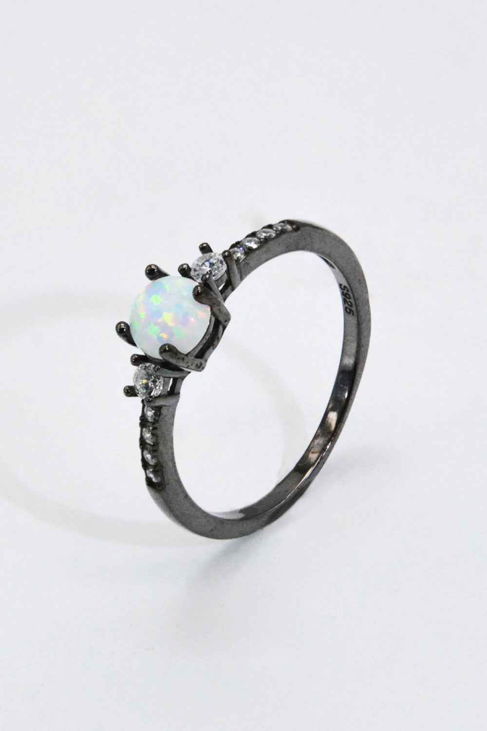 925 Sterling Silver Round Opal Ring 6c62f443311a45af8dfbfe0ed3d910ac-Max