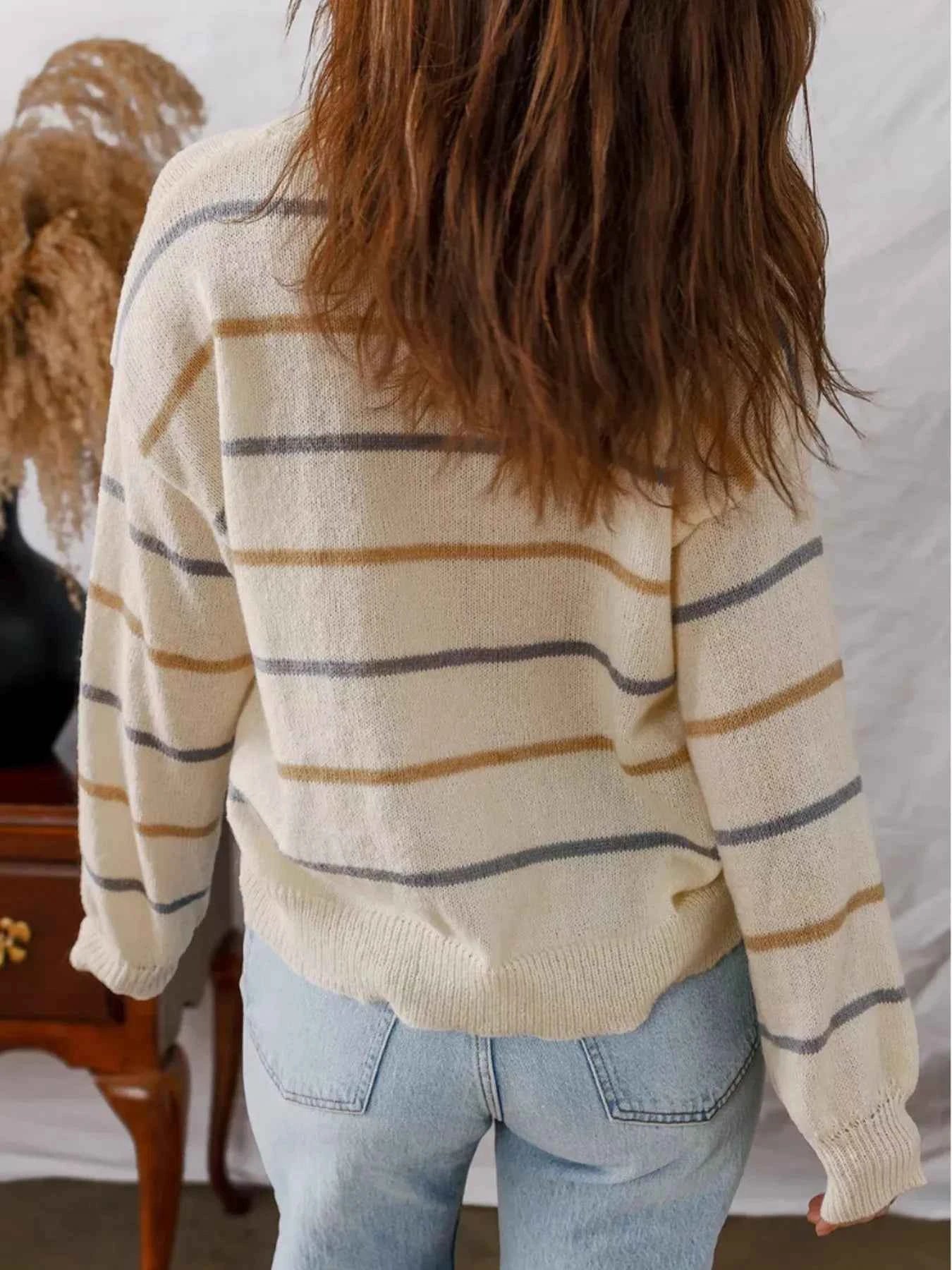 Striped Round Neck Drop Shoulder Sweater 6c653b59cdc041bbb7fedcfb0a545e83-Max-Origin